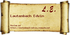 Lautenbach Edvin névjegykártya